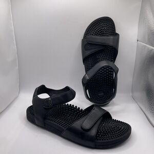 Kenkoh Massage Sandals Women's Size 9 Black Strappy Comfort Beach LE-497